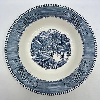 Royal China Currier and Ives Soup/Salad Bowl  8 1/2" Early Winter Blue TI3-2