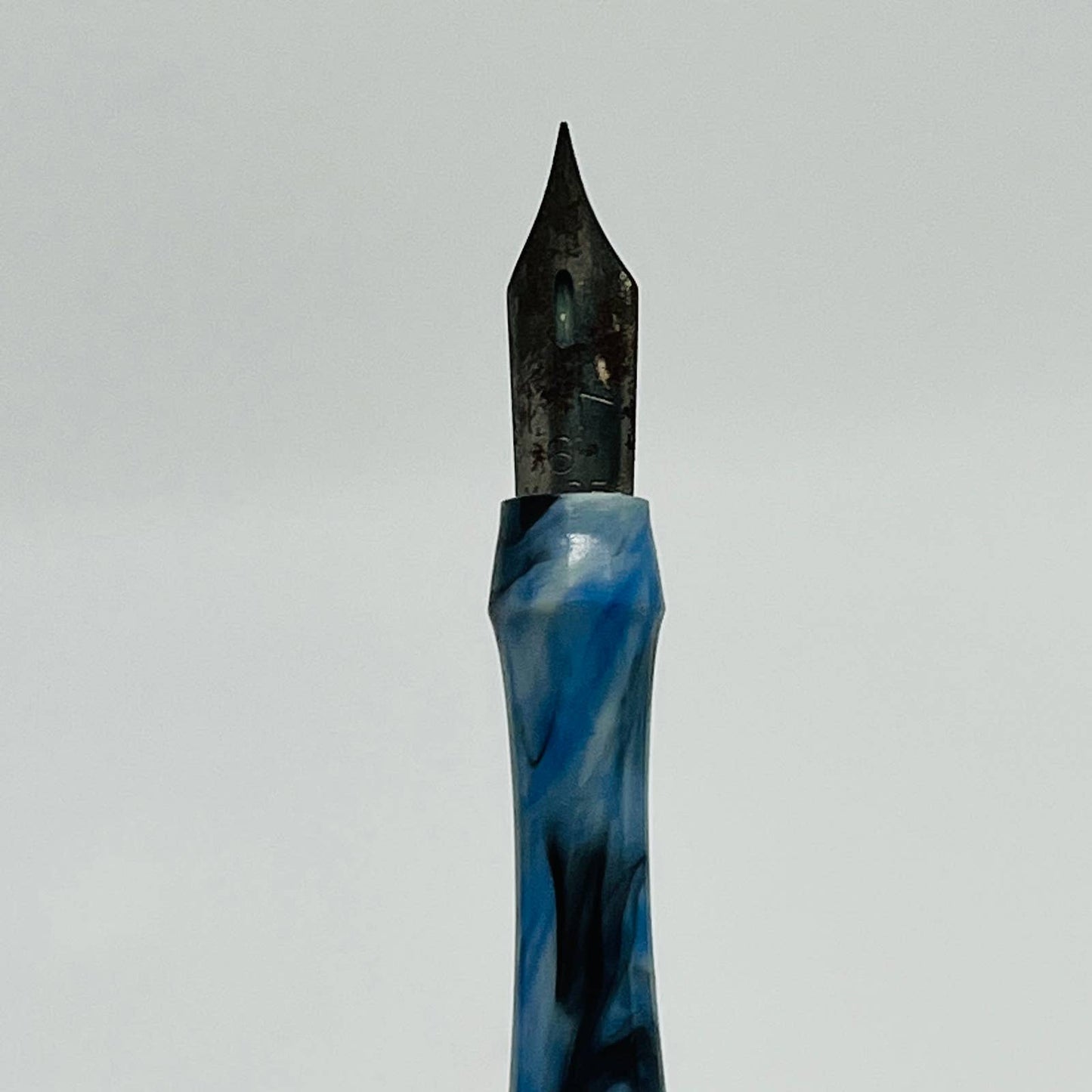Vintage Fountain Blue Tie Dye Dip Pen Celluloid #6 Nib SB9