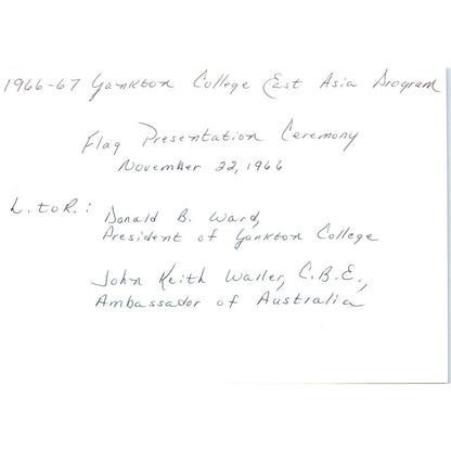 John Keith Waller Australian Ambassador Donald B. Ward Yankton 1966 Photo TK1-P5