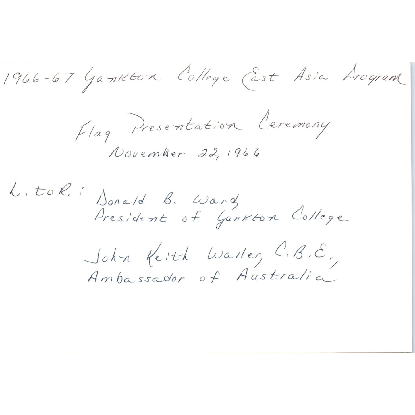 John Keith Waller Australian Ambassador Donald B. Ward Yankton 1966 Photo B8
