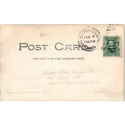 Seventh Street View Denver CO 1907 Original Postcard P2-2