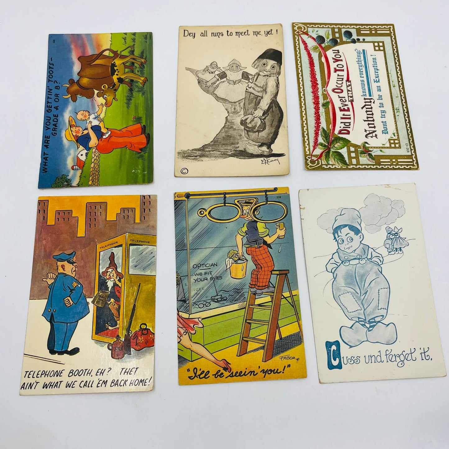 Vintage 1900-70s LOT OF 42 HUMOR Post Cards EA3