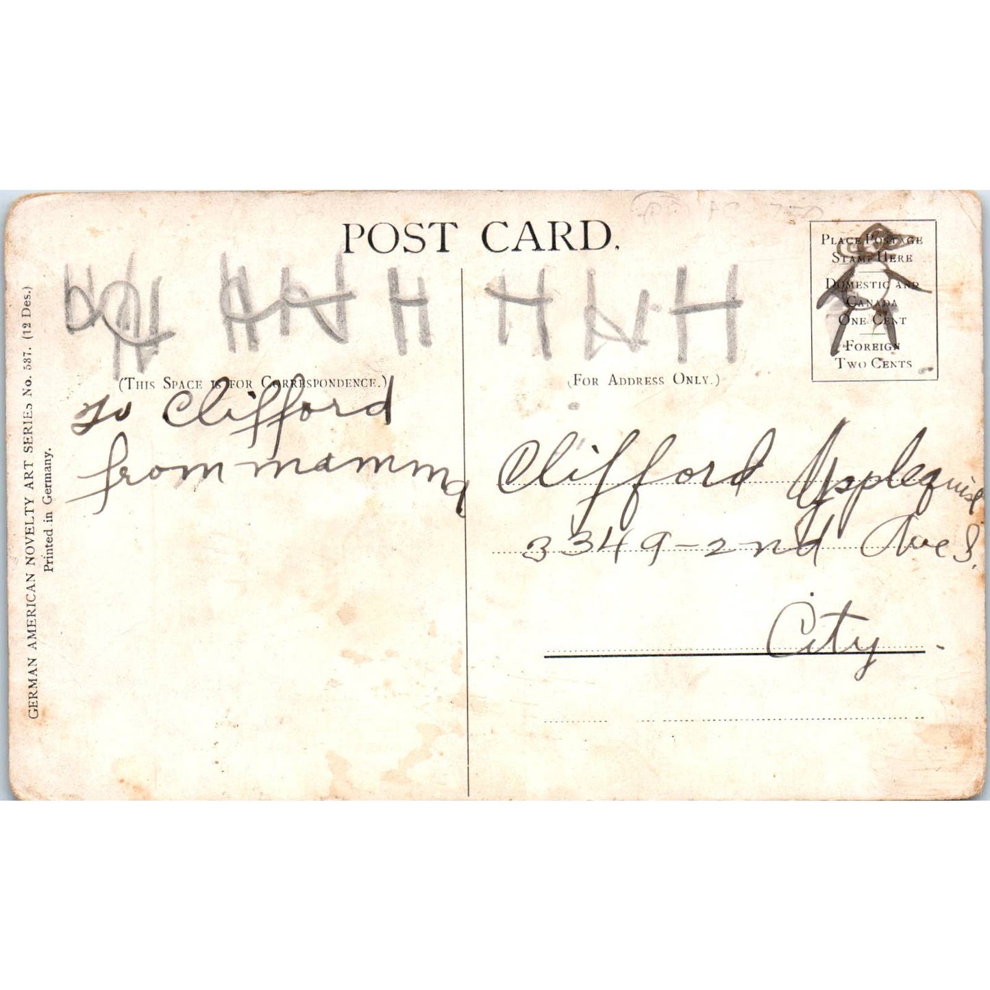 Antique Postcard Trio of German Shepherd Dogs w/ Docked Ears/Tails Germany EA3