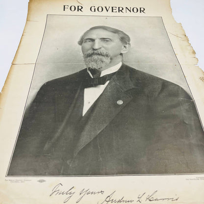 1908 Andrew L. Harris for Ohio Governor Republican Political Poster 15x22” FL1