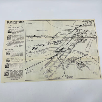 1939 Philadelphia PA Fold Out Brochure & Map for World’s Fair Tourists B6