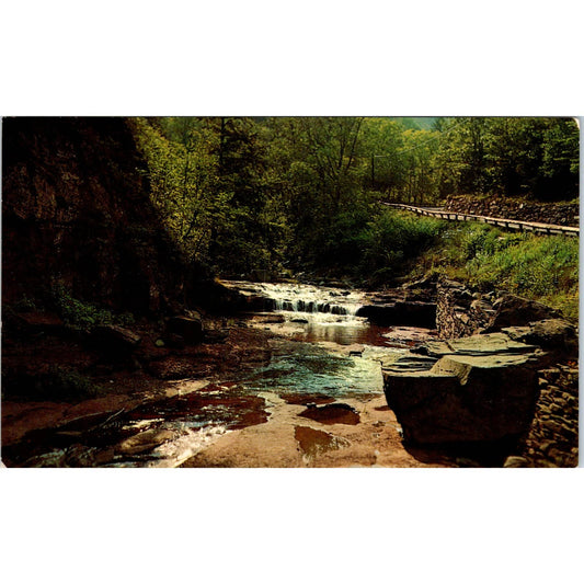 Vtg Postcard Kaaterskill Creek Catskill Mountains Van Winkle Trail Route 23A EA3