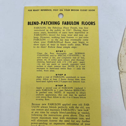 1950s Pierce & Stevens Chemical Corp Fabulon Floor Cleaner Leaflet Envelope AC8