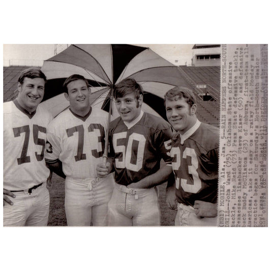 1970 Press Photo Football NCAA North South Senior Bowl Game Preparation 7x9" AD3