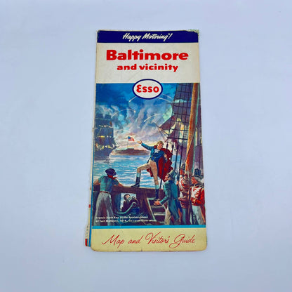 1960 Esso Baltimore Maryland Road Map & Visitors’ Guide Gas Oil Petrol AB2