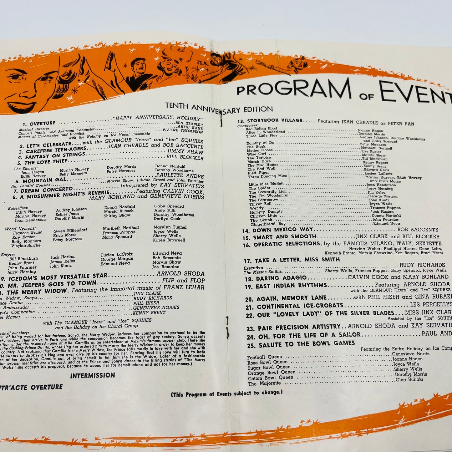 1955 Holiday on Ice Souvenir Program Booklet Ice Figure Skating Dance V37-3