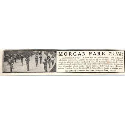 c1920 Harper's Ad - Morgan Park Illinois Military Academy Col. H.D. Abells EA3