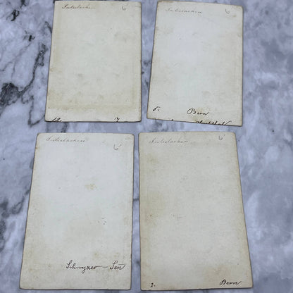 Antique SWISS HAND COLORED Victorian Women Set of 4 CDV ALBUM CARDS  2.75x4" SA2
