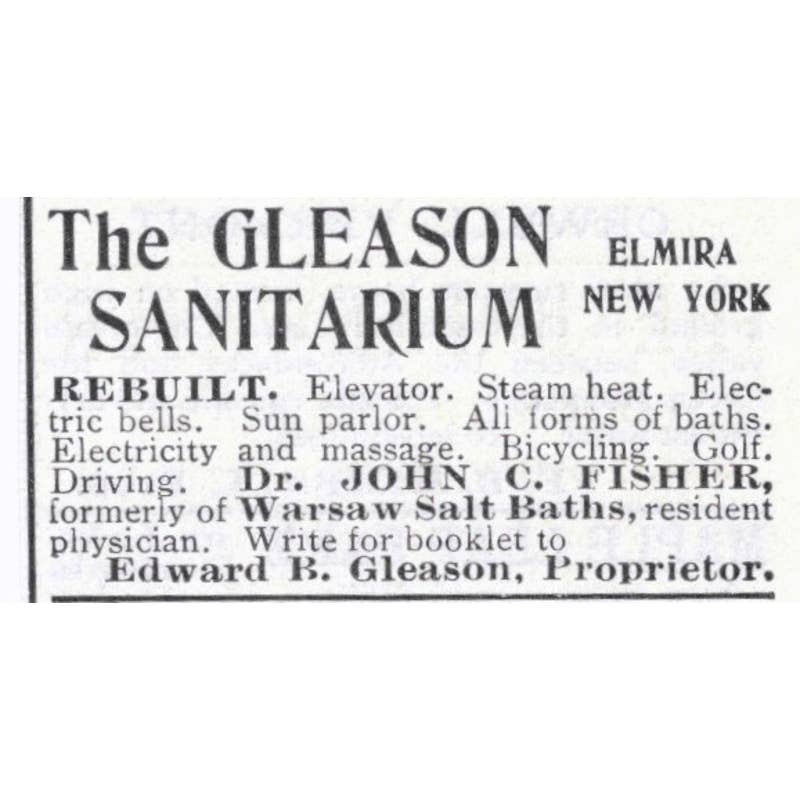 The Gleason Sanitarium Elmira NY Edward B. Gleason - 1903 Original Ad TJ7-S9