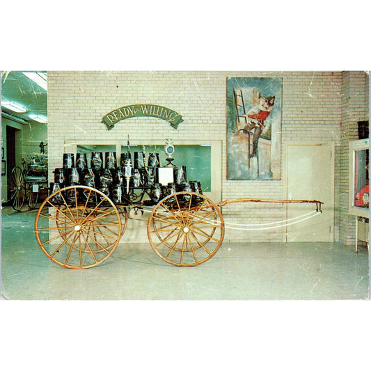 American Museum of Firefighting Hudson Bucket Carriage Original Postcard P2-2