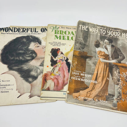 c1920 Lot of 8 Antique Sheet Music COVERS  M1-3