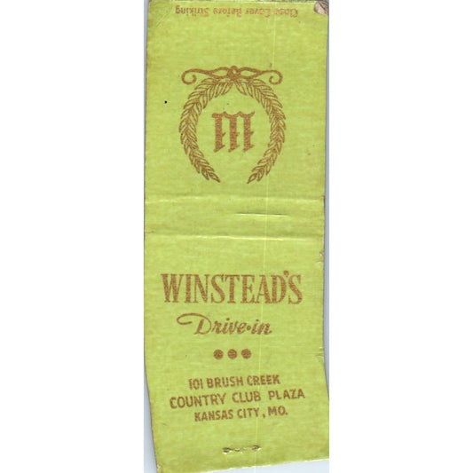 Winstead's Drive-In Kansas City MO Advertising Matchbook Cover SA9-M6