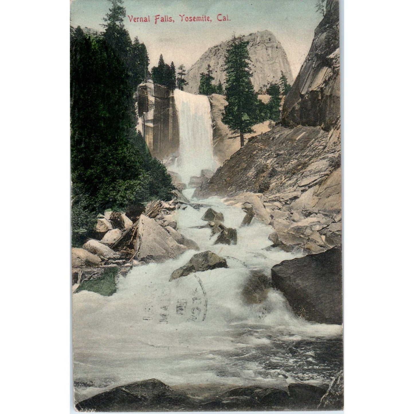 Vernal Falls Yosemite California - Original Postcard TJ7-RP3