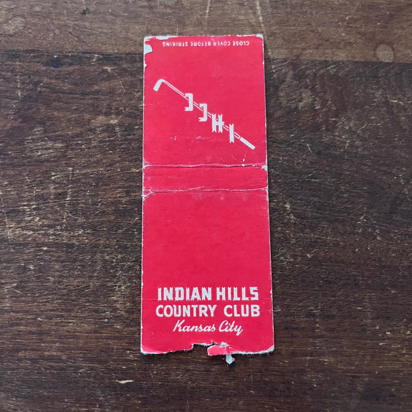 Indian Hills Country Club Kansas City Red Advertising Matchbook Cover SB3-M6