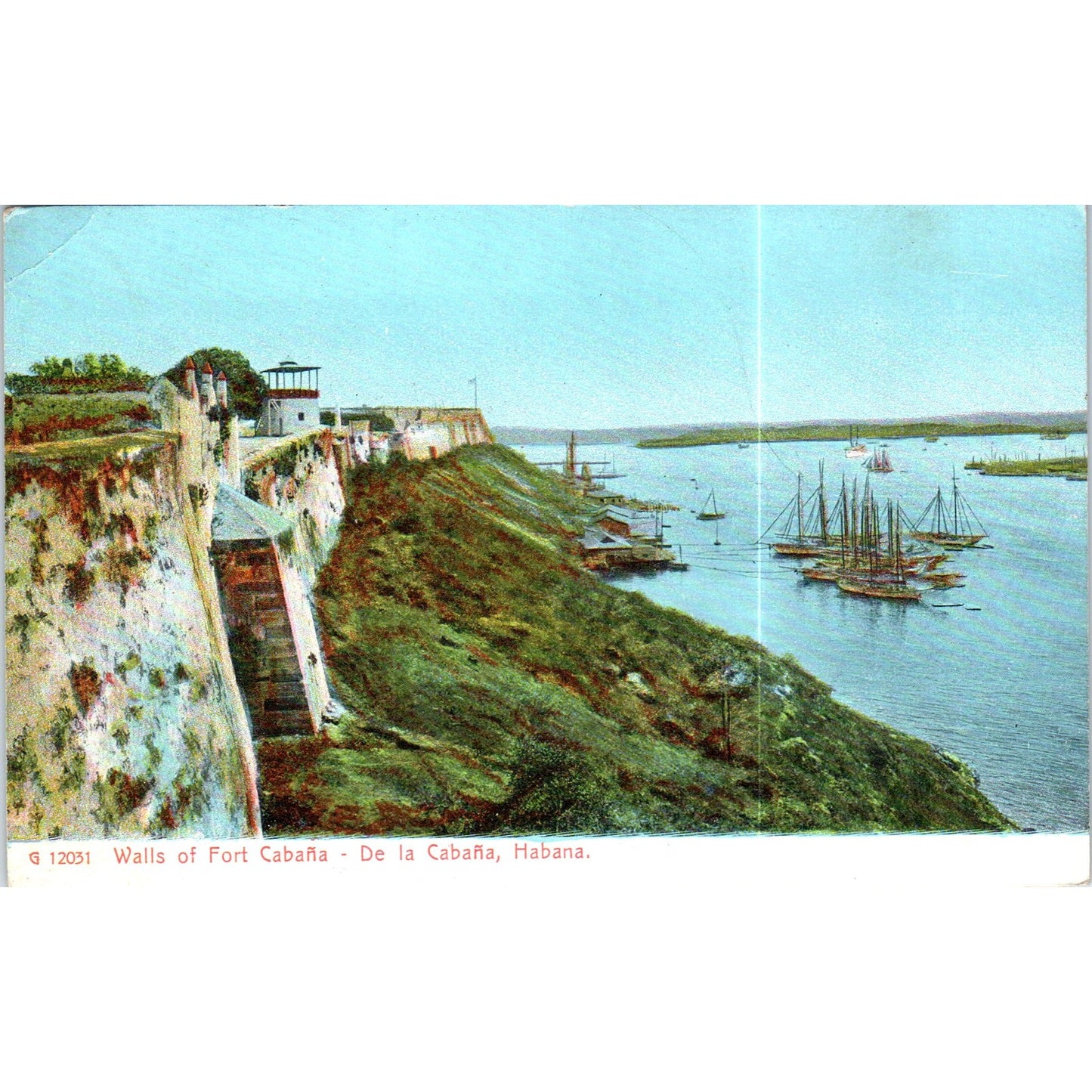 Walls of Fort Cabana c1906 Havana Cuba Original Postcard P3-1