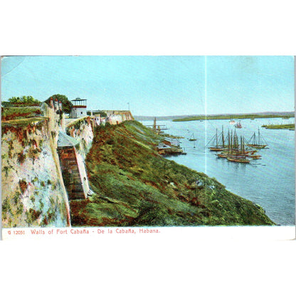 Walls of Fort Cabana c1906 Havana Cuba Original Postcard P3-1