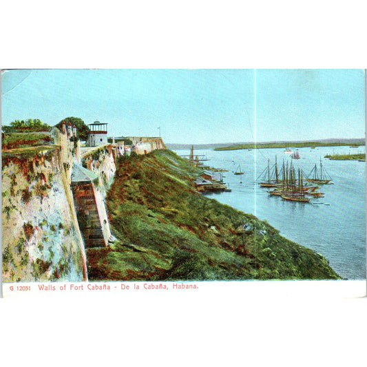 Walls of Fort Cabana c1906 Havana Cuba Original Postcard P3-1