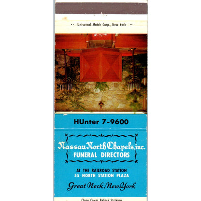 Nassau North Chapel Funeral Directors Great Neck NY Advertising Matchbook MM10-3