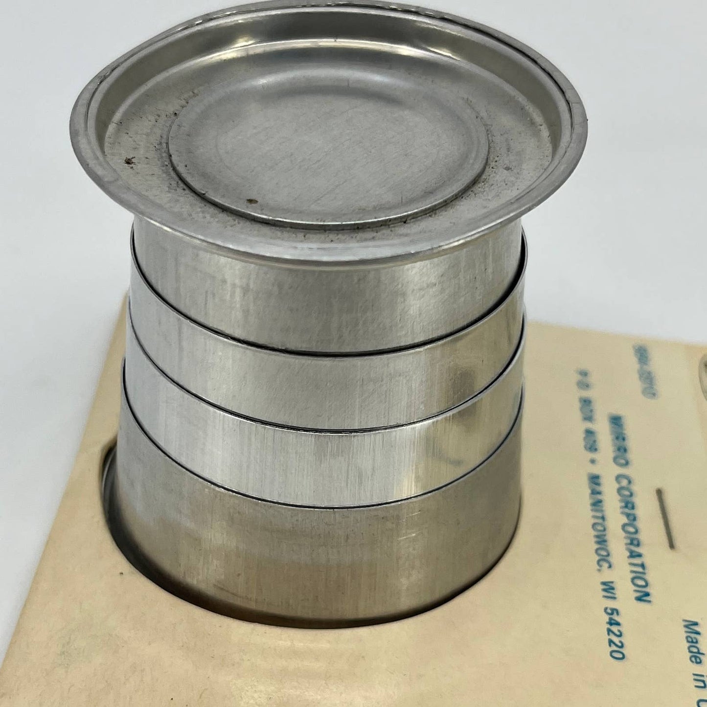 Vintage Mirro Sailboat Aluminum Collapsible Travel Drinking Cup In Package TE1