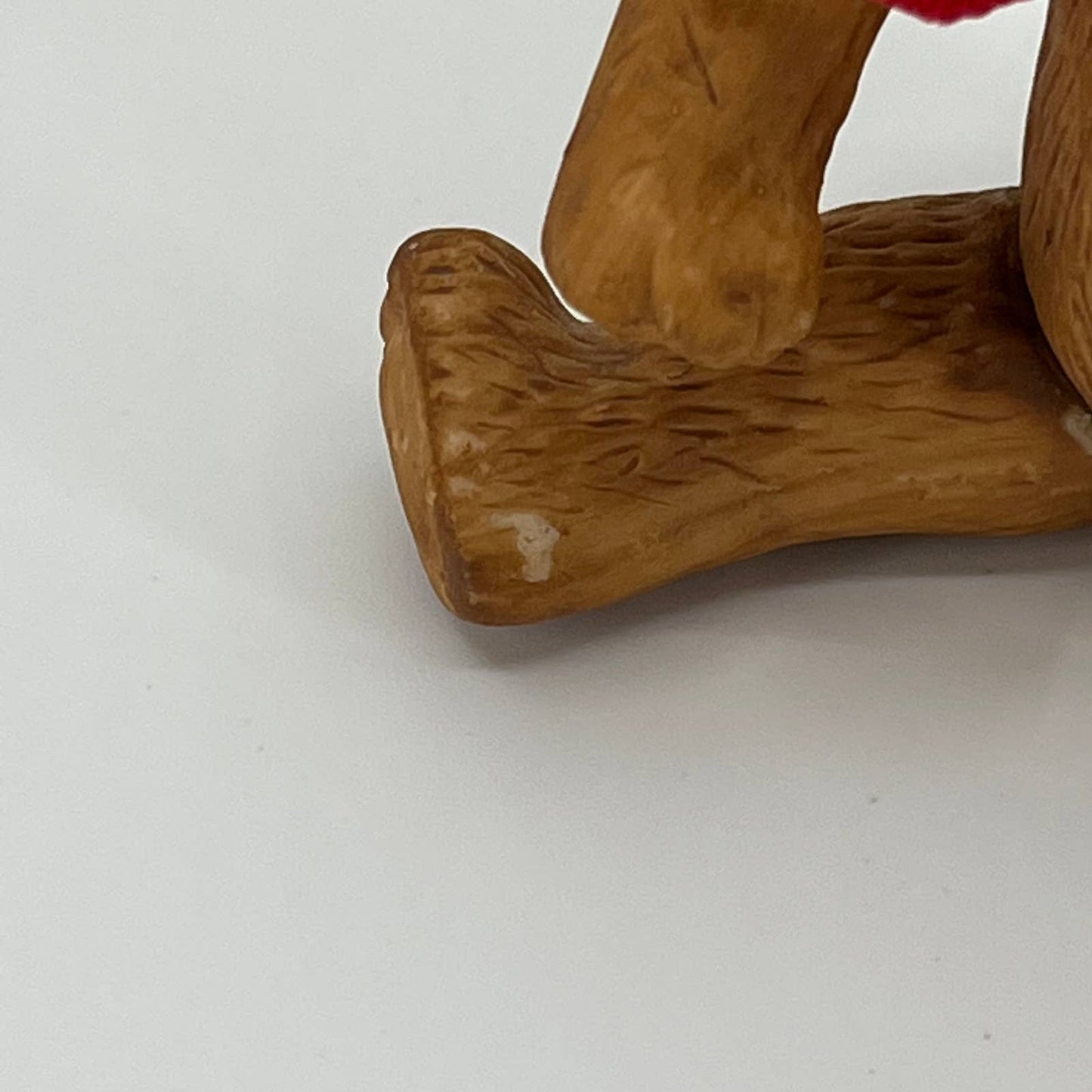 VTG 4” Hand Painted Ceramic Articulated Teddy Bear Christmas Tree Ornament SA1