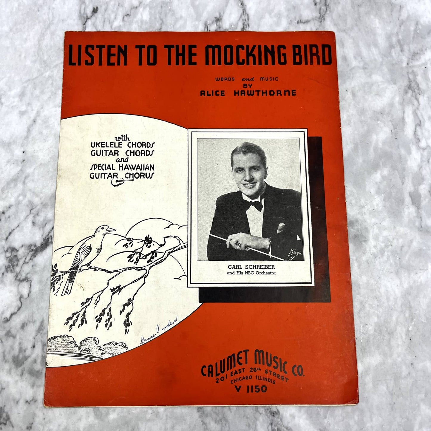 Listen to the Mockingbird Alice Hawthorne Carl Schreiber 1936 Sheet Music TK2-SM