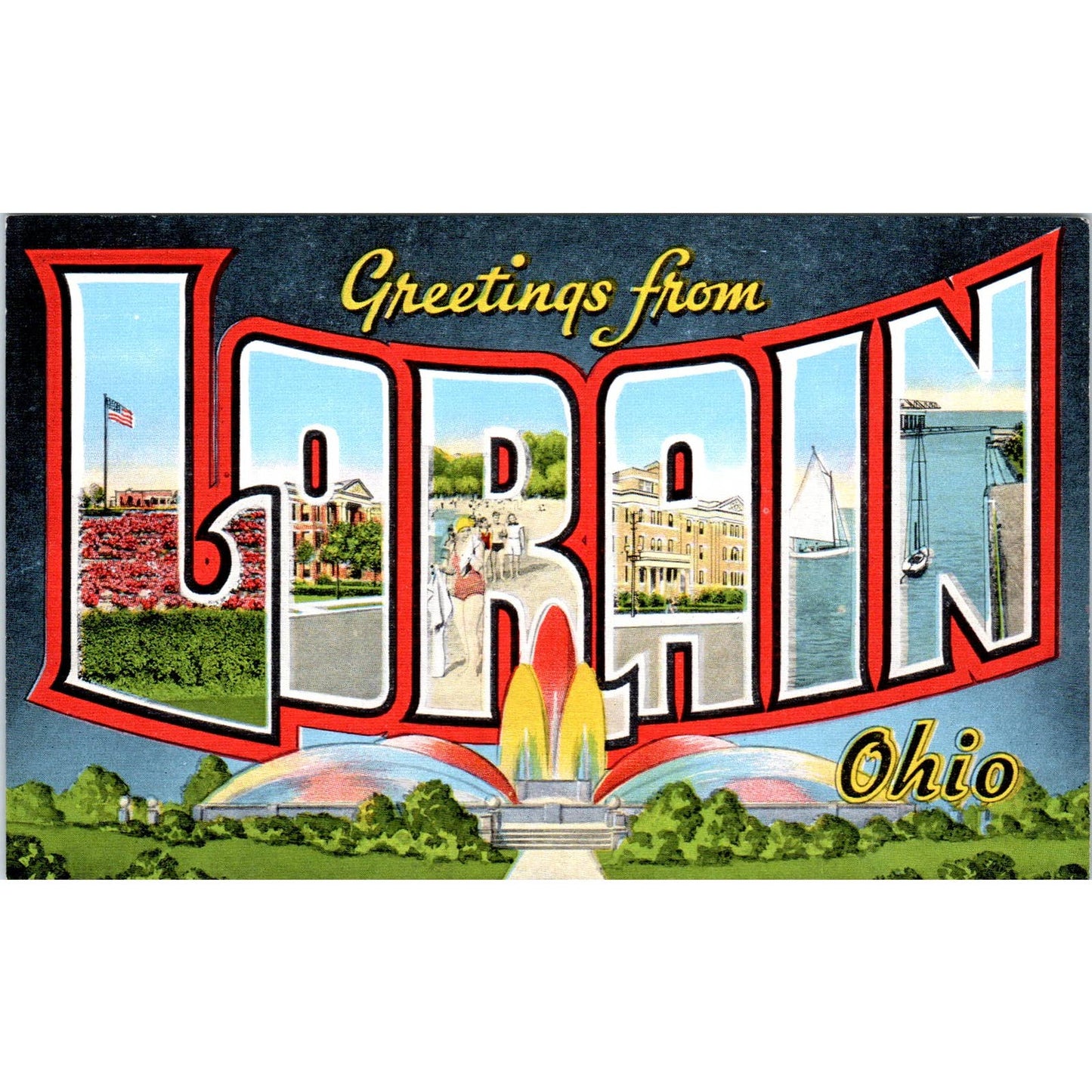 Vintage Postcard Greetings From Lorain OH TD8-O2