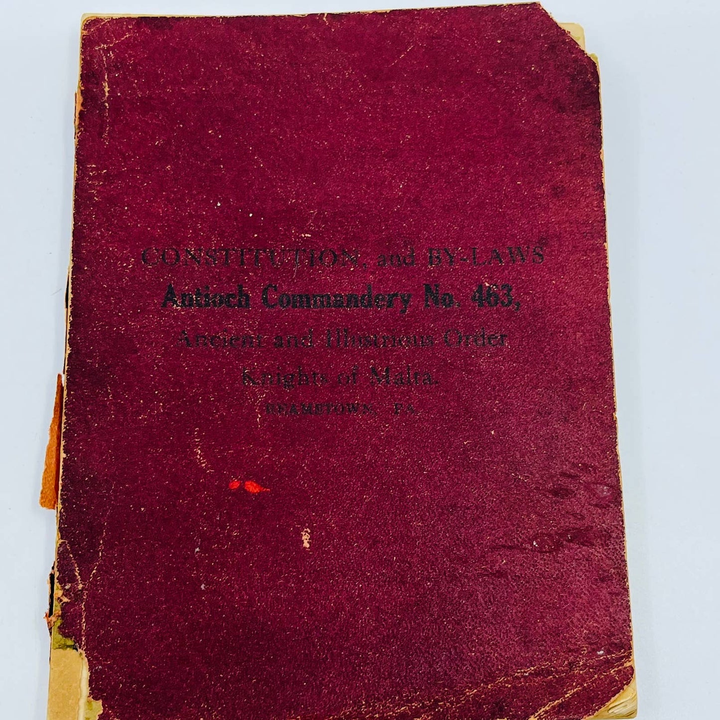 1914 Antioch Commandery No.463 Knights of Malta Constitution & Certificate TD8