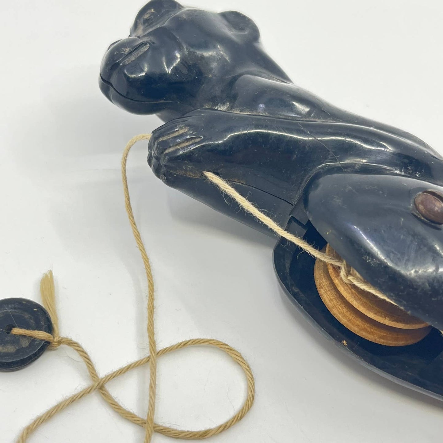 Vintage Bakelite Climber Climbing Toy Black Monkey Plastic  TE5