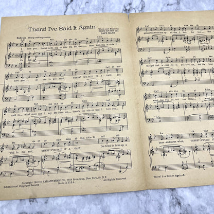 There, I've Said it Again Redd Evans Dave Mann 1941 Sheet Music V37-5