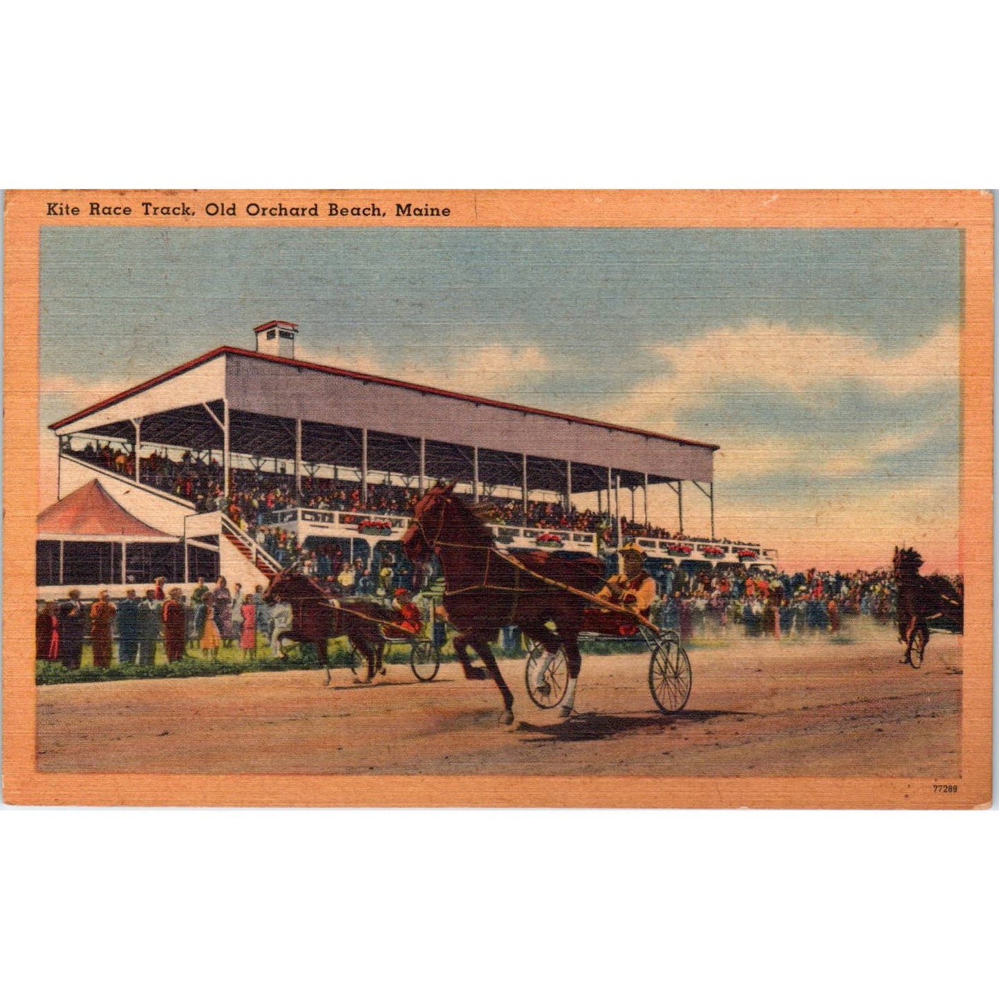 Kite Race Track Old Orchard Beach Maine 1953 Original Postcard TK1-20
