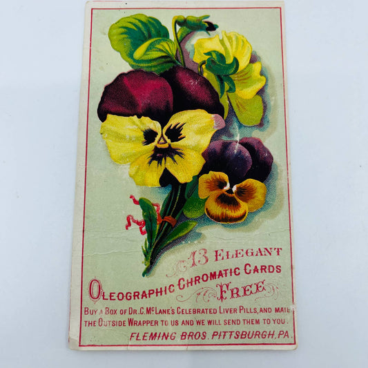 1880s Victorian Trade Card Quack Medicine Dr. C. M’Lanes Liver Pills PA AA2