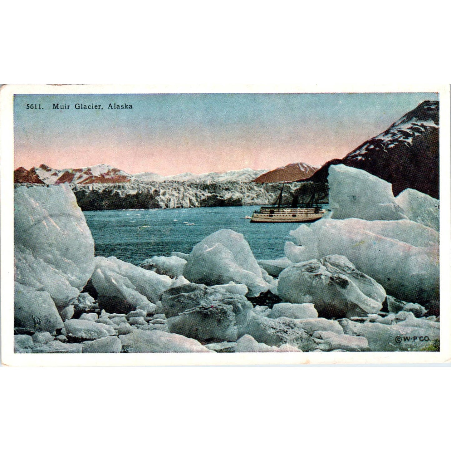 Muir Glacier Alaska Original Postcard TK1-30
