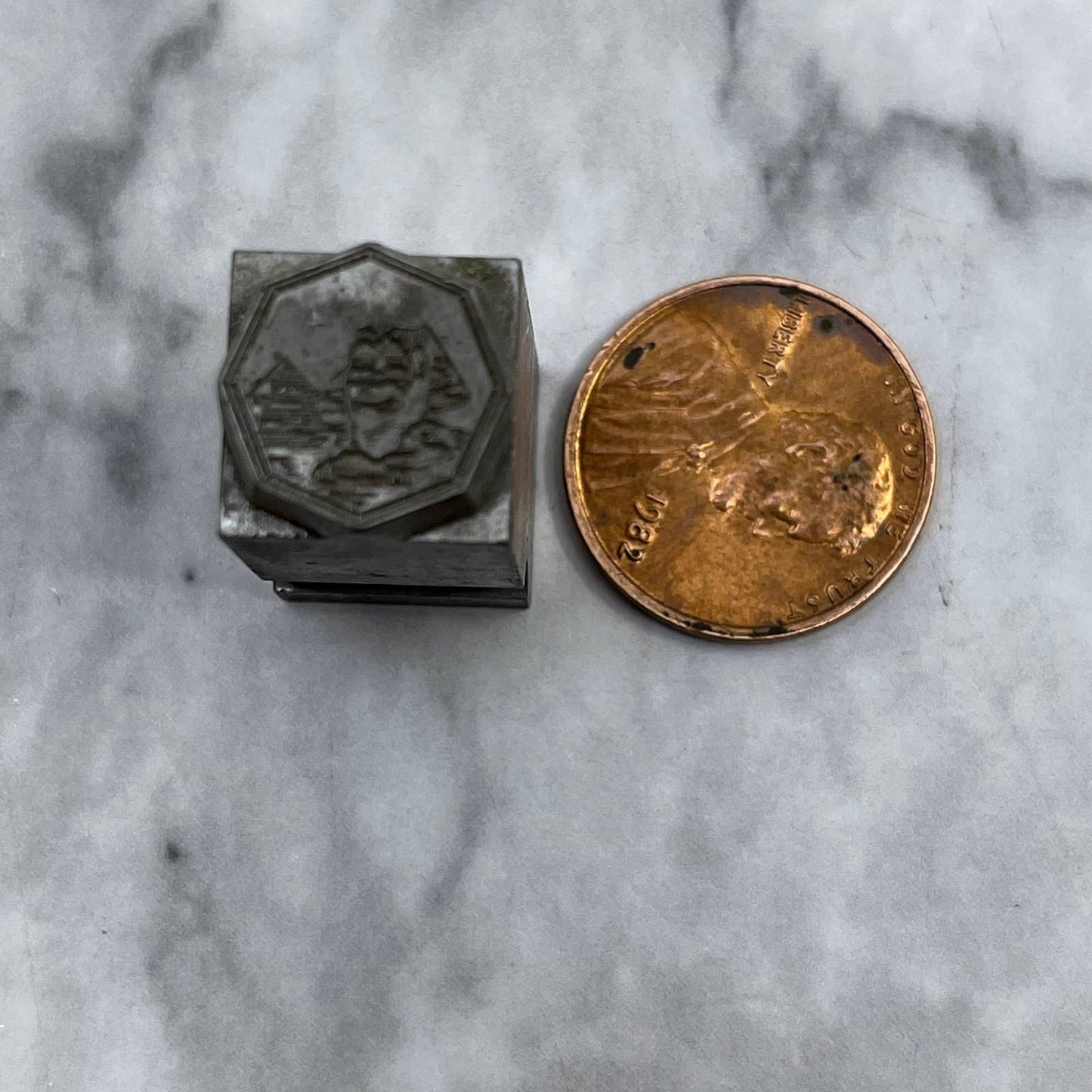 Vintage Printing Letterpress Printers Block Plate Sphinx Pyramid SE827