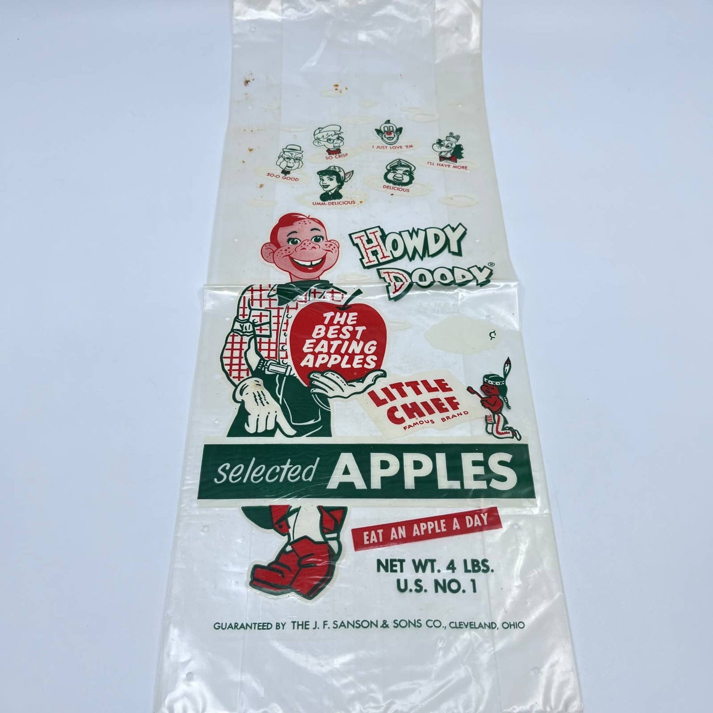 1950's Howdy Doody Little Chief Washington Apple Bag AB3