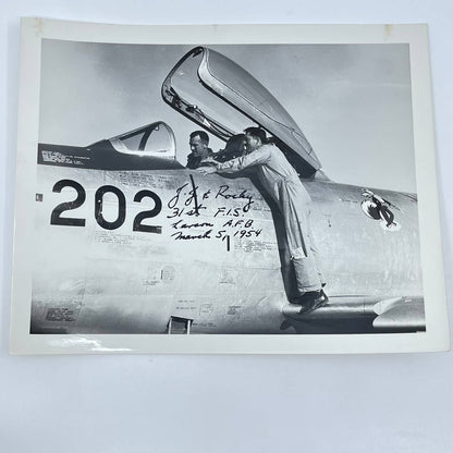 1954 Signed Photo Flight Test Pilot USAF JJ & Rocky 31st F.I.S. Larson 8x10 AB2