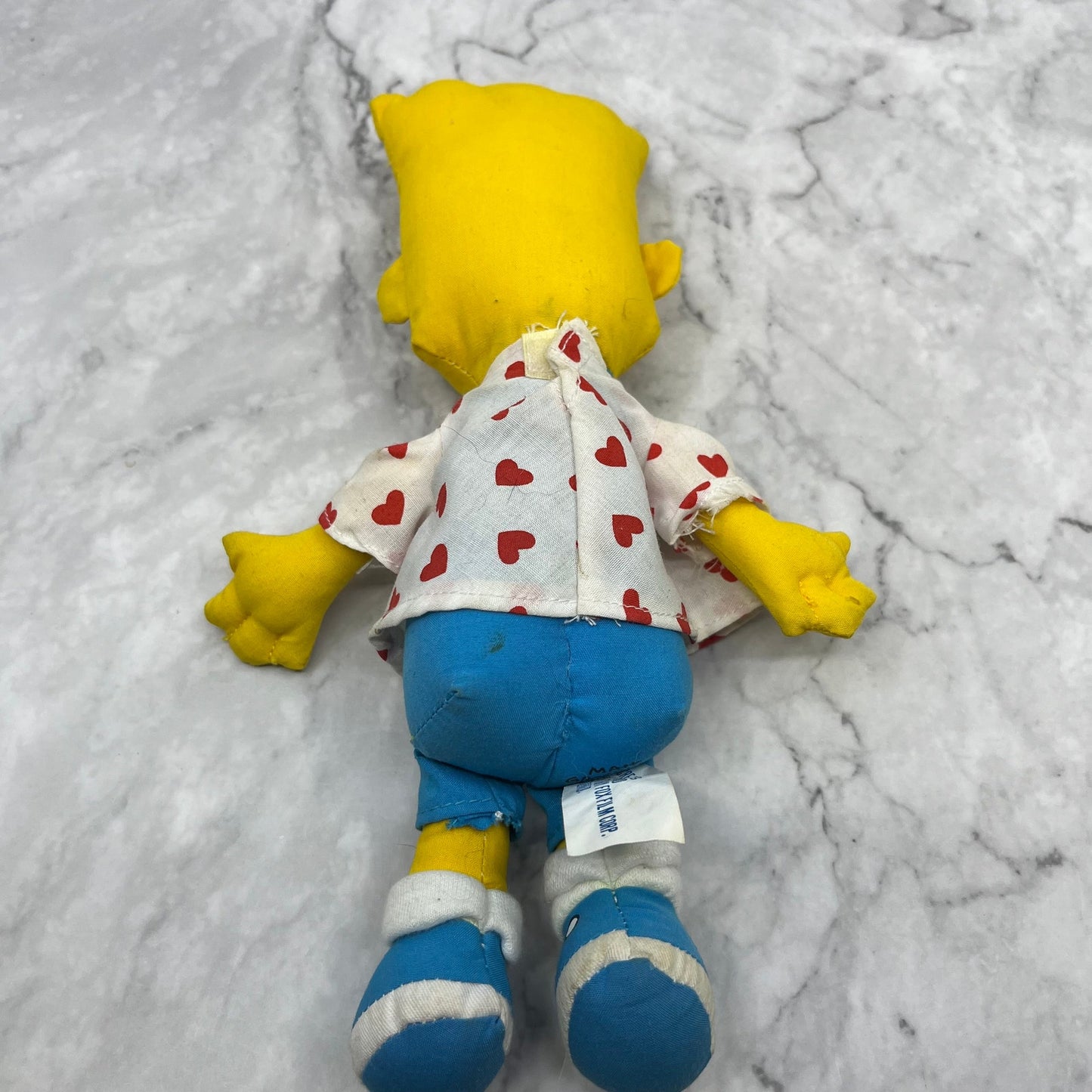 1990 Bart Simpson Plush Valentines Doll No Kissing Please By Dan Dee 10" TK3