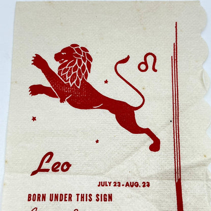 1960s Leo Zodiac Sign Astrology Napkin SC5