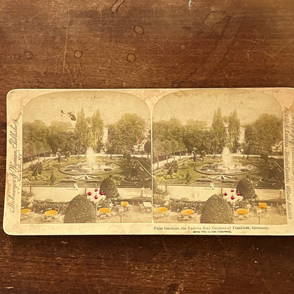 Palm Gardens Beer Gardens of Frankfort Germany 1894 Stereoview Card TJ9-V3