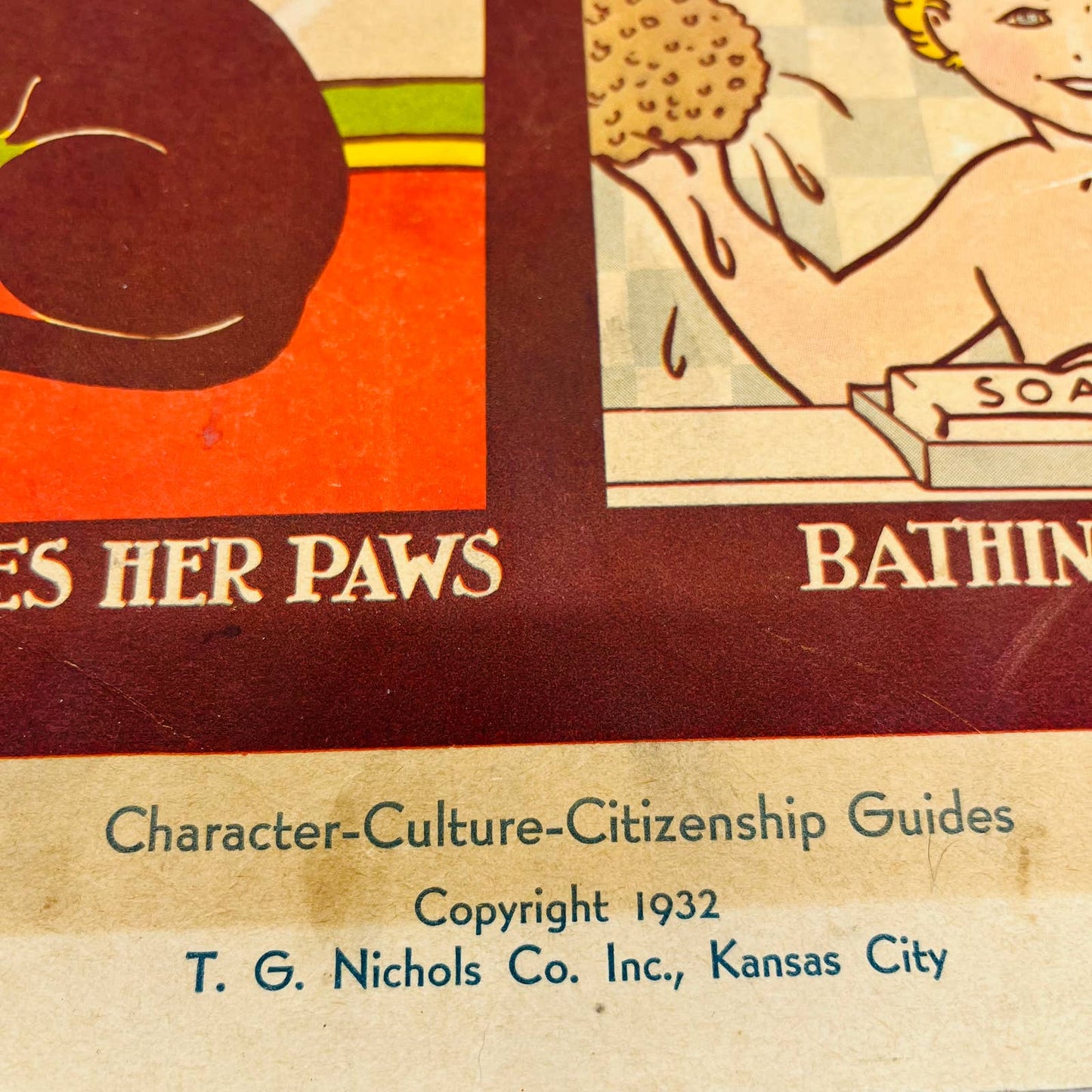 1932 Nature Says Wash Character Culture Citizenship Guides Classroom Poster #25