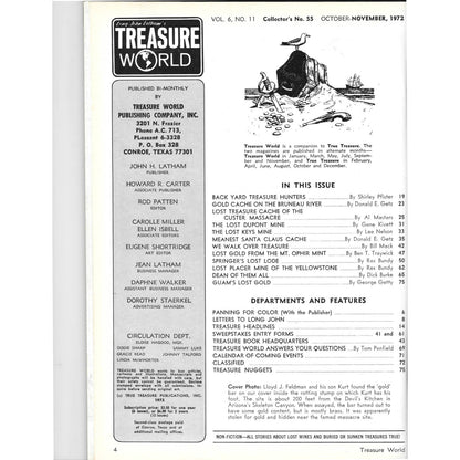 Long John Latham's Treasure World Magazine Mining Metal Detecting Nov 1972 M5