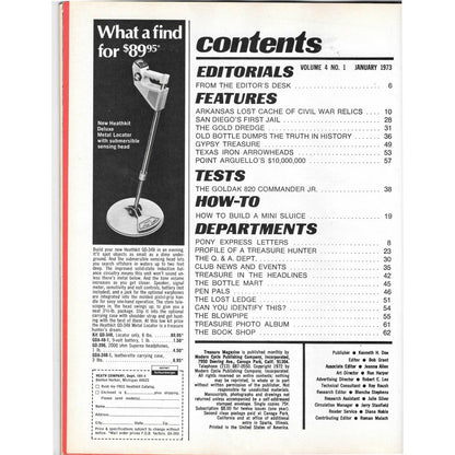 Treasure Magazine - Treasure Hunting Gold Mining Metal Detecting Jan 1973 M4