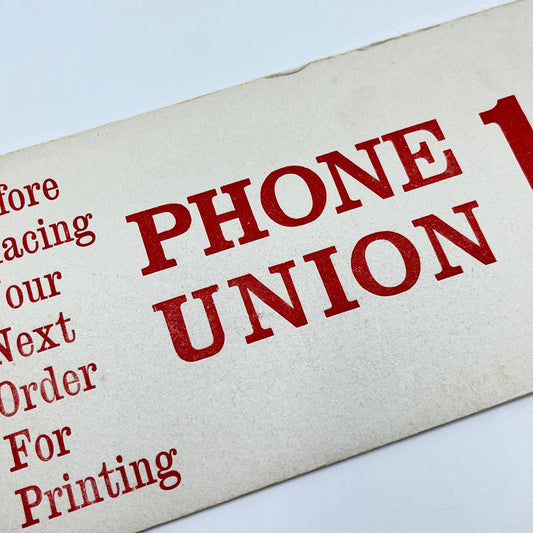 1910s Blotter Card Phone Union 107 The Thompson Press Printing Owosso MI SC9
