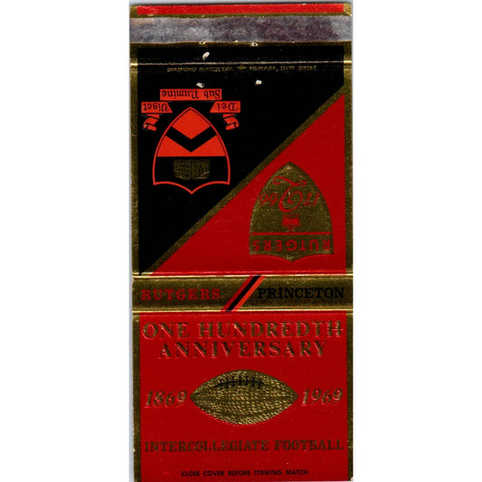 1969 Rutgers Princeton Football 100th Anniversary Matchbook Cover SA1-M10