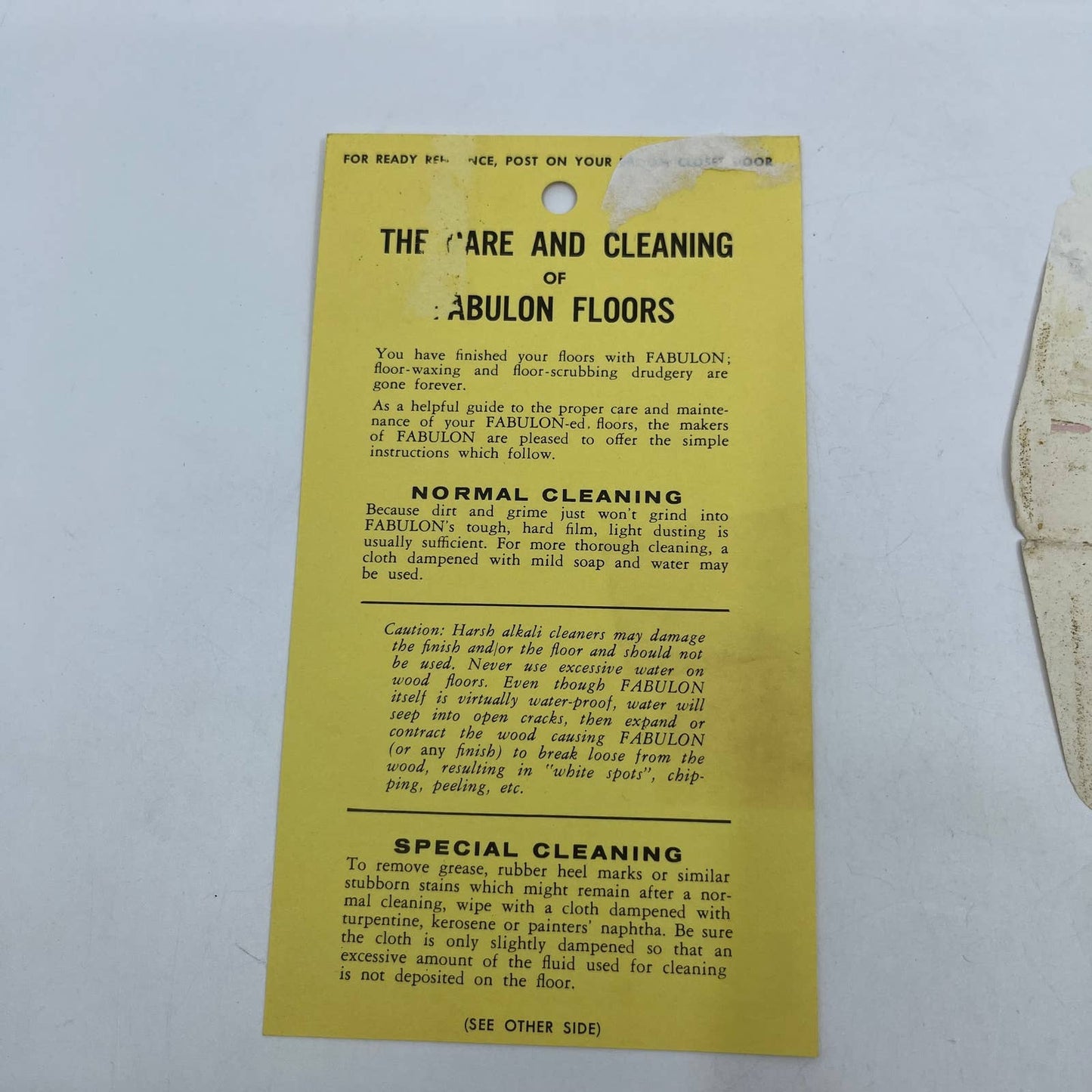 1950s Pierce & Stevens Chemical Corp Fabulon Floor Cleaner Leaflet Envelope AC8