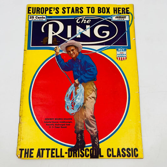 1946 Jan - The Ring Boxing Magazine – Reuben Shanks Cover Attell-Driscoll TA5