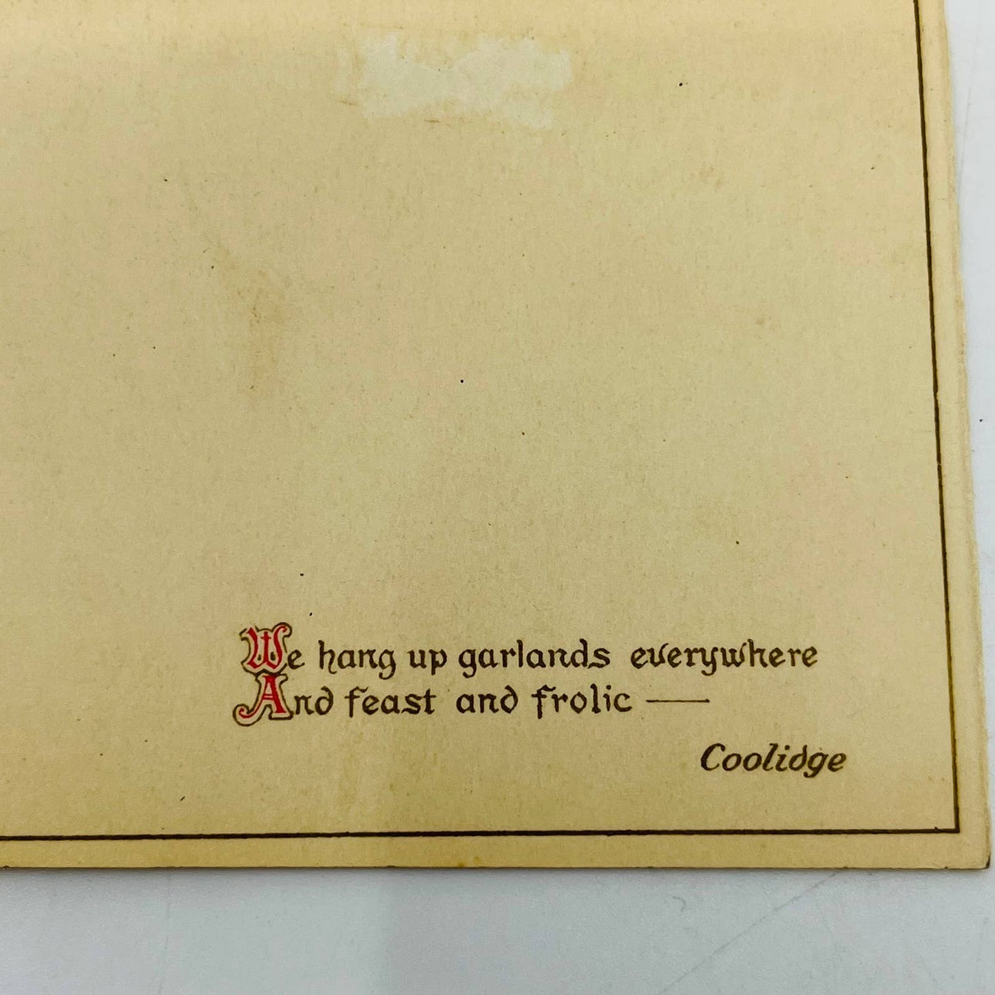 1920 Folding Christmas Card Horse Drawn Sleigh Farmer Journal Coolidge Quote AA2